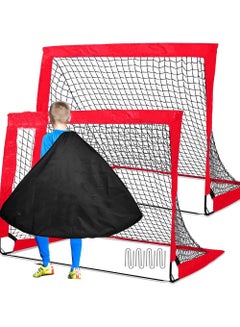 Buy Portable Soccer Goal Foldable Pop Up Training Soccer Goals Net Set with Carry Bag for Outdoor & Backyard Kids Practice Football Goals Ideal Games Soccer Goals Net for Toddler Youth Adults (2 Set) in UAE
