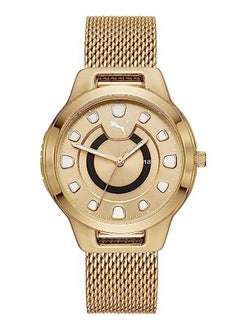 Buy Reset V1 Analog Quartz Watch for Women With Yellow Gold Metal Band - 3 ATM - PU P1008 in UAE