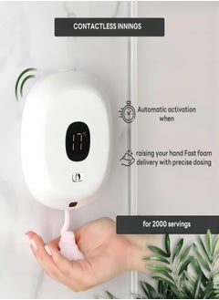 Buy Automatic Soap Dispenser Foaming Hand Free Wall Mount Foam Rechargeable Soap Dispenser Touchless Soap Dispenser Smart Electric Wall Auto Dish Soap Dispenser for Bathroom Kitchen Commercia in Saudi Arabia