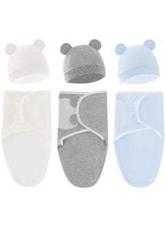 Buy Preemie Swaddle Blanket Wrap with Hat Set Cotton Baby Swaddle Wrap Hat Set for Preemie Newborn Boys Girls in Saudi Arabia