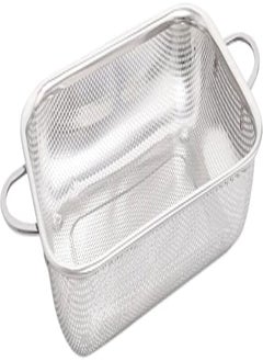 Buy Stainless Steel Rectangle Food Strainer With Handle 30x22x5 CM - Silver in Egypt