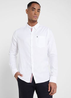 اشتري Thomas Scott Men White Relaxed Button-Down Collar Pure Cotton Casual Sustainable Shirt في الامارات