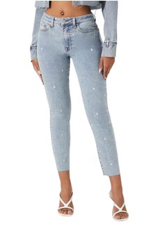 Buy Studded Mid-Rise Skinny Ankle Jeans in Egypt