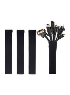 Buy [4 Pack] JOTO Cable Management Sleeve, 19-20 Inch Cord Organizer System with Zipper for TV Computer Office Home Entertainment, Flexible Cable Sleeve Wrap Cover Wire Hider System -Black in Saudi Arabia