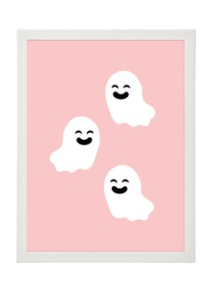 Buy Halloween Cute Ghosts Framed Poster 30x40cm - Spooky Halloween Wall Art Decor for Kids' Rooms, Home, Nursery, or Party - Trick or Treat Halloween Decoration Gift in UAE