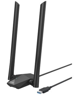 اشتري USB WiFi 6 Adapter AX1800 Long Range USB WiFi Adapter, for Desktop PC Laptop Long Range Wireless Network Adapter 5GHz 1201Mbps 2.4G 574Mbps WiFi 6 USB with Wi-Fi Antennas for Windows 1110 في الامارات