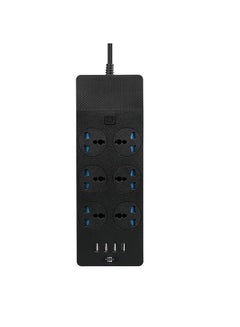 Buy 3 Meter Cable With 6 Power Socket 4 Usb Ports Power Strip in UAE