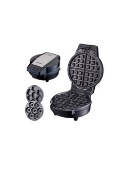 اشتري 3IN1(Waffle, Donut ,Cartoon Cake Maker) Double Side Heating /600W(SK-08006) في مصر