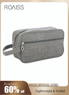 اشتري Outdoor Wash Bag Portable Storage Bag Waterproof Clutch Bag Large Capacity Makeup Cosmetic Handbag Packing Organizers for Men Women Travel Business Trip Grey في السعودية
