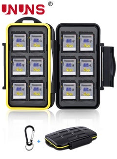 Buy 48 Slots Memory Card Case Holder,Water-Resistant Anti-Shock Carrying Case For 12 SD 12 TF,Card Organizer Storage Box With Carabiner in Saudi Arabia