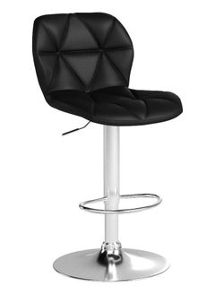 Buy Bar Stool Swivel Adjustable Barstools PU Leather Bar Chairs Dining Chair Kitchen Counter Island Bar Stool with Back Barstool for Home Kitchen Island Black in Saudi Arabia