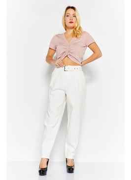 اشتري Women Regular Fit Solid Jean, White في الامارات