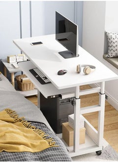 Buy 69-90CM Adjustable Laptop Desk for Home Sofa Bed, Removable Office Computer Table wtih Keyboard Holder and 360° Wheels in Saudi Arabia