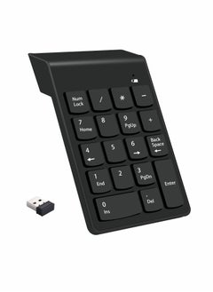 Buy Wireless Silent Number Pad Portable Numeric Keypad Keyboard with Mini USB Receiver for Laptop Notebook, Desktop PC Computer, Compatible with Windows, 10 Million Keystrokes Life，10M Use Distance in UAE