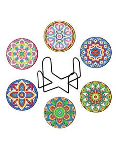 Buy 6 Pcs Diamond Painting Coasters with Holder, DIY Coasters, Drinks Coaster Craft Supplies, Diamond Art Coasters for Beginners, Adults & Kids, Small Diamond Painting Kits Accessories in Saudi Arabia