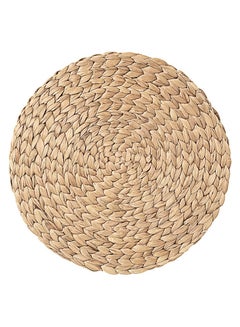 Buy Woven Placemats  Natural Water Hyacinth Weave Placemat Round Braided Rattan Tablemats 15 inch in UAE