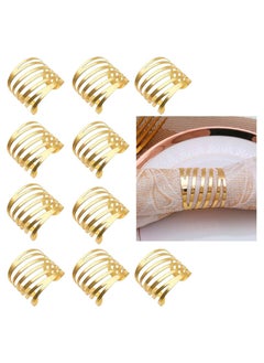 Buy Rings Set of 10 Gold Napkin Rings Hollow Out Napkin Rings Holder in Saudi Arabia