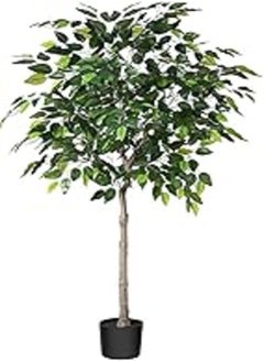 اشتري Kazeila Artificial Plant Large Ficus Benjamina 150 cm Artificial Plants Decorative Plastic Plant Artificial Tree for Bedroom Office (1 Pack) في مصر