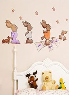 اشتري Decorative kids room sticker - Rabbits playing hopscotch (100x65cm) في مصر