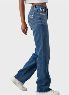 Buy Ripped Straight Fit Jeans in UAE