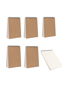 Buy A6 Kraft Cover Notebook,70 Sheets Starter Sketch Book and White Cartridge Paper Sketch Pad with Sizes for Animation, Sketching, Drawing, Doodling and Journaling (5 Pack,A6(148 mm × 105 mm)) in UAE