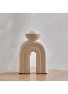 Buy Quinn Modern Shape Ceramic Candle Holder 12.5 x 17 x 7.5 cm in UAE