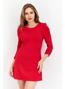 Buy Women Solid Mini Dress, Lipstick Red in Saudi Arabia