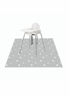 Buy Baby Place Mats, High Chair Child Placemats, Waterproof Floor Spill Mat for Baby and Toddler Feeding, Mess, Non-Slip and Waterproof Protection, 51 Inch, Grey, Star Pattern in Saudi Arabia