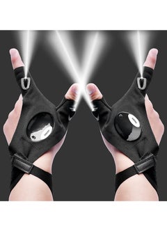 Buy LED Flashlight Gloves Gifts for Men, Handsfree Lights for Fishing Camping Hiking Repairing, Cool Unique Tool Gadget for Mechanic Car Guy  Electrician, Dad, Husband, Handyman, Car Repair, 1 Pair Black in Saudi Arabia