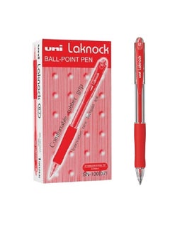 اشتري 12-Piece Laknock Ballpoint Pen 0.7mm Tip Red Ink في الامارات