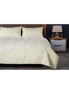 اشتري Flora 3-Piece Reversible Comforter Set 240X260Cm Yellow في الامارات