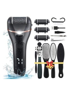 Buy Electric Callus Remover for Feet Rechargeable Pedicure Tools Foot Care Feet File, Callous Remover Kit for Remove Cracked Heels and Dead Skin with 3 Roller Heads 2 Speed Battery Display in Saudi Arabia