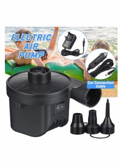 Buy Electric Air Pump, Camping Electric Pumps Inflator, Deflator for Airbeds, Paddling Pools, Toys, Inflatable Sofa, Air Raft Mattress, with 3 Nozzles, 50W in UAE