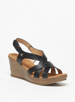 اشتري Women Textured Sandals With Wedge Heels في السعودية