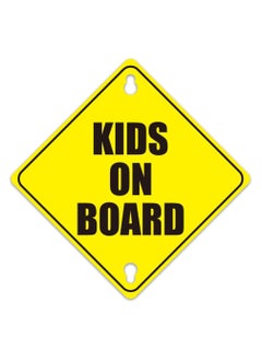 اشتري Kids On Board Car Sign with Suction Cups for Car Window, Reflective Vehicle Car Signs, Kids Safety Warning Sign (12.5x12.5cm) في الامارات