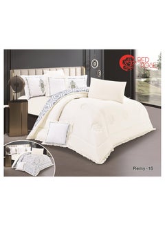 Buy 8 Piece Royal Comforter Set King Size With a Patterned Side and a Plain Side in Saudi Arabia