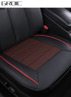 Car Seat Cushion, 1pc Breathable Car Interior Seat Cover Cushion Pad Mat  For Auto Supplies Office Chair With Pu Leather(black)