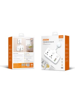 Buy LDNIO SC2413 Universal Outlets Power Strip Tower 2 Outlet Wall Electric Plug PD 20W USB Power Cube Power socket in Egypt