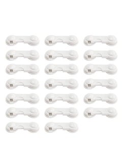 Buy Baby Safety Locks Uses Dual Adhesive Tape Child Proof Cabinets Drawers Appliances Toilet Seat Fridge (White 20 Pcs) in UAE