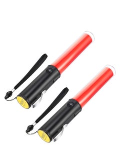 Buy Traffic Wand, 2 Pieces LED Light Signal Safety Wand Work Flashlight with Flashing Modes & Lanyard, Emergency for Outdoor Camping Hiking, 11 Inch in Saudi Arabia