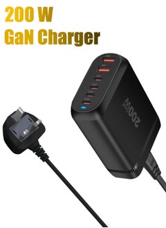 Buy GaN 200W USB C Charger 4-Port Type C Fast Charging Hub, Wall Adapter Power Strip with 4 PD USB C and 2 QC USB A Ports for MacBook, Samsung, iPhone, iPad - Efficient Multifunctional Charging Station in Saudi Arabia