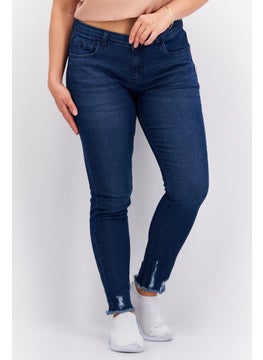 اشتري Women Skinny Fit Washed Stretchable Denim Jeans, Blue في الامارات