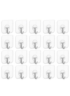 Buy Adhesive Hooks Heavy Duty Wall Hooks 20Pack 8kg (Max) Self Adhesive Hook in Saudi Arabia