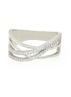اشتري Layered Twisted ring Inlaid With Zircon In 925 Sterling Silver في مصر