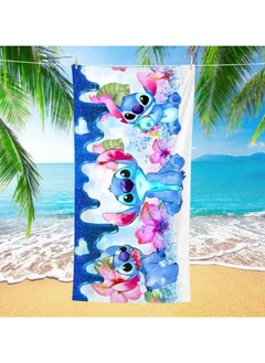 Buy Stitch Cartoon Square Towel Summer Sports Outdoor Beach Towel Ultra fine Fiber Quick Drying Bath Towel in Saudi Arabia