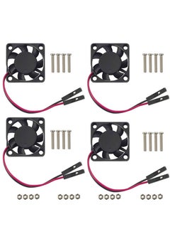 Buy 4 PCS Raspberry Pi 4 Fan, Raspberry Pi Cooling Fan Brushless 3.3V 5V DC Silent Fan for Raspberry Pi 4B / Pi 3B+ / RetroFlag NESPI Enclosure (30mmx30mmx7mm) (Black) in Saudi Arabia