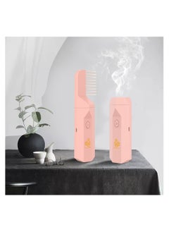 اشتري 2023 New 2.0 Version USB Rechargeable 2 in 1 Handheld Bukhoor Incense Burner with Comb Pink في السعودية