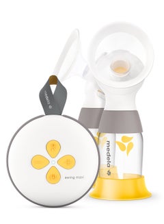 Buy Swing Maxi Double Electric Breast Pump- USB-Chargeable, More Milk In Less Time, Featuring PersonalFit Flex Shields And Medela 2-Phase Expression Technology in Saudi Arabia