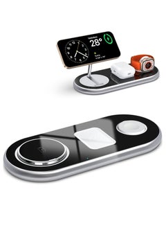 Buy Wireless Charger Stand for Apple Devices, 3 in 1 Fast Wireless Charging Station for Magsafe, Portable Magnetic Wireless Charging Pad for iPhone 15 14 13 12 Series Apple Watch AirPods, Adjustable Angle in Saudi Arabia