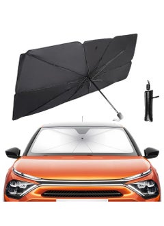 Buy Car Umbrella 125x65CM Sun Shade Cover, Foldable Sun Shades Car Block Heat UV Rays Sun Visor Protector Fit for Most SUV Car Windshield in Saudi Arabia